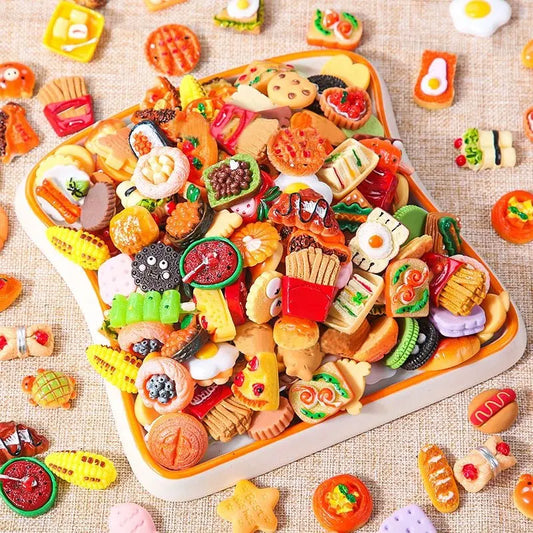 Miniature Food Resin Toys | Mixed Dollhouse Kitchen Pretend Play Set for Creative Kids