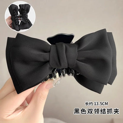 Women's Korean Bow Butterfly Satin Hair Clips | Solid Color Girls Hair Accessories Headwear