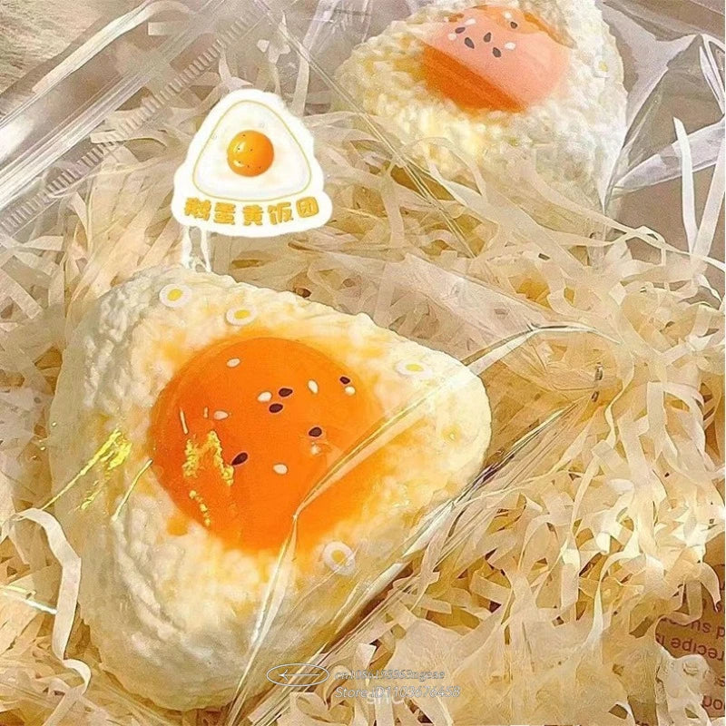 Egg Yolk Squishy Stress Ball – Kawaii Silicone Fidget Sensory Toy