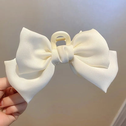 Women's Korean Bow Butterfly Satin Hair Clips | Solid Color Girls Hair Accessories Headwear