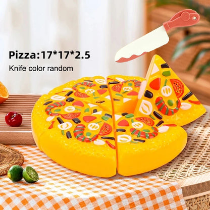 Kids Pizza Party Toy Play Set | Slice & Serve Pretend Play Food with Plastic Kitchen Playset