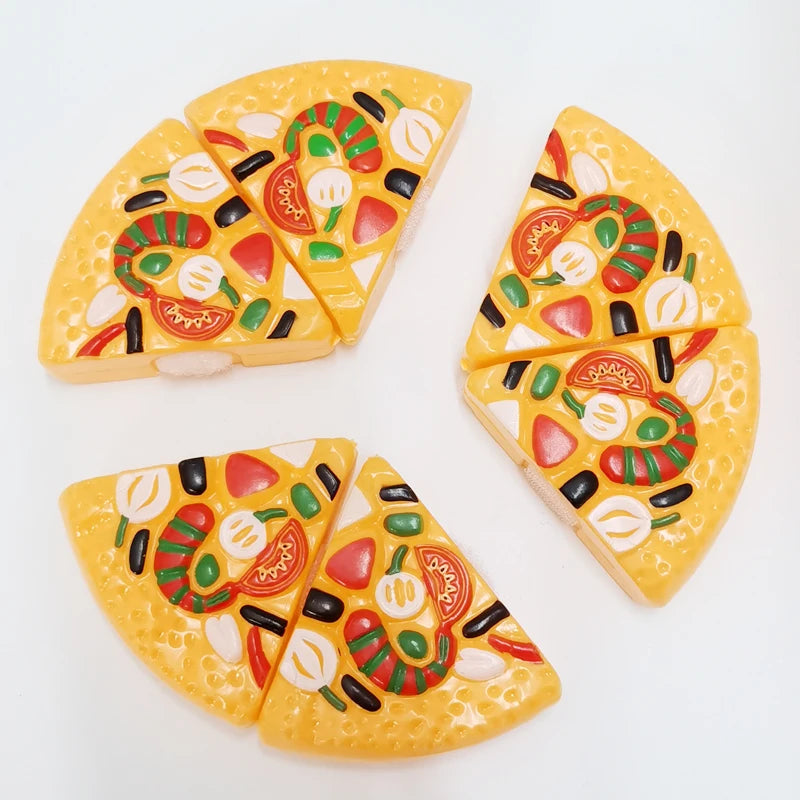 Kids Pizza Party Toy Play Set | Slice & Serve Pretend Play Food with Plastic Kitchen Playset