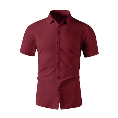 Men's Business Casual Short Sleeve Shirt | Wrinkle-Free Summer Top