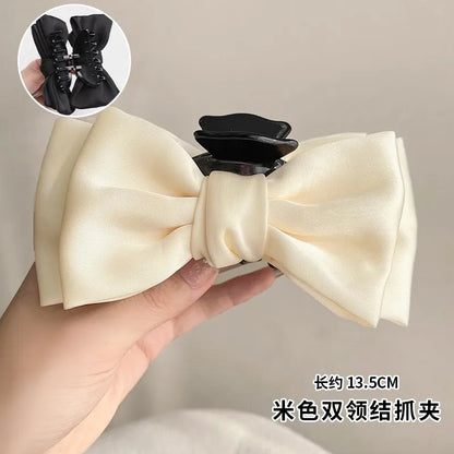 Women's Korean Bow Butterfly Satin Hair Clips | Solid Color Girls Hair Accessories Headwear