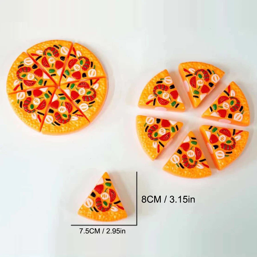 Kids Pizza Party Toy Play Set | Slice & Serve Pretend Play Food with Plastic Kitchen Playset
