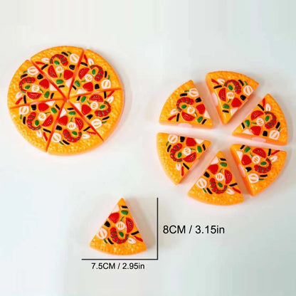 Kids Pizza Party Toy Play Set | Slice & Serve Pretend Play Food with Plastic Kitchen Playset