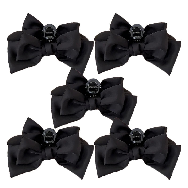 Women's Korean Bow Butterfly Satin Hair Clips | Solid Color Girls Hair Accessories Headwear