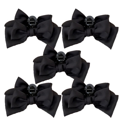 Women's Korean Bow Butterfly Satin Hair Clips | Solid Color Girls Hair Accessories Headwear