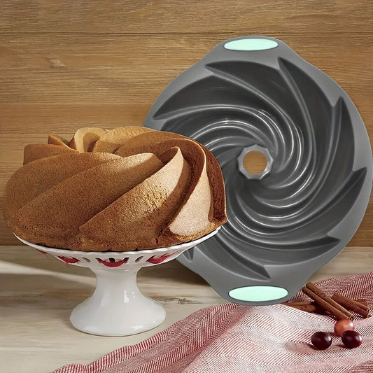 Silicone Cyclone Cake Mold – Non-Stick Oven & Steamer Baking Pan