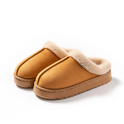 Fluffy Faux Suede Indoor Slippers – Thick EVA Sole Anti-Slip Unisex House Shoes