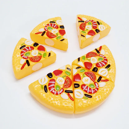 Kids Pizza Party Toy Play Set | Slice & Serve Pretend Play Food with Plastic Kitchen Playset