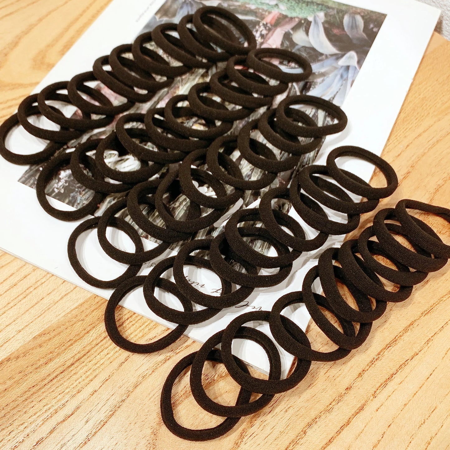 Women's Black & White Hair Bands | 50/100pcs High-Elasticity Rubber Band Hair Ties