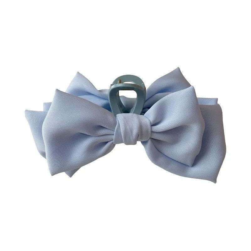 Women's Korean Bow Butterfly Satin Hair Clips | Solid Color Girls Hair Accessories Headwear