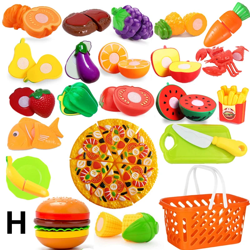 Kids Pizza Party Toy Play Set | Slice & Serve Pretend Play Food with Plastic Kitchen Playset