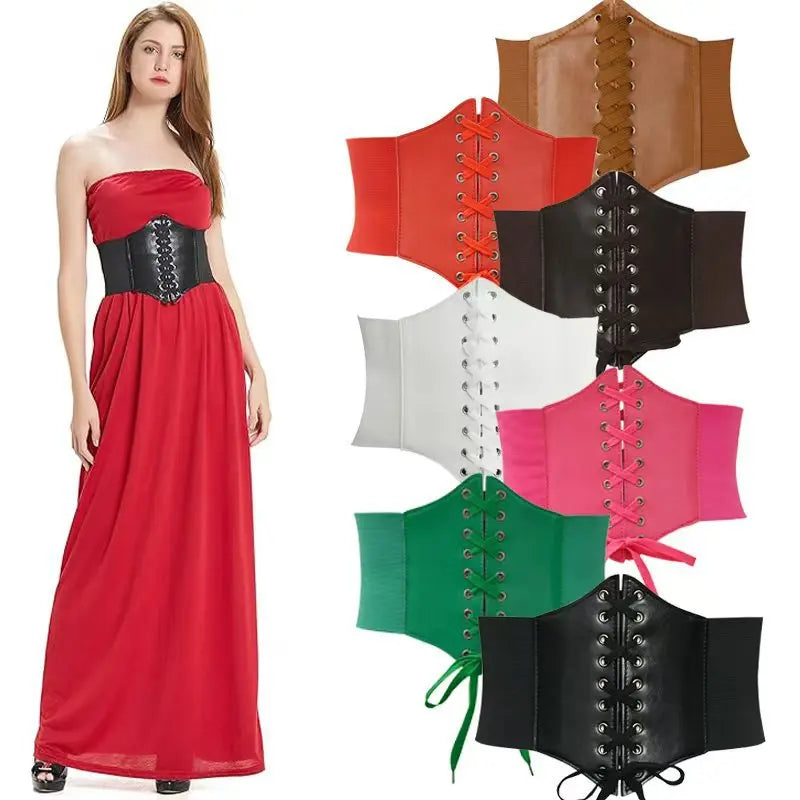 Women's Elastic Wide Waistband – Slimming Shirt Corset Belt for External Wear