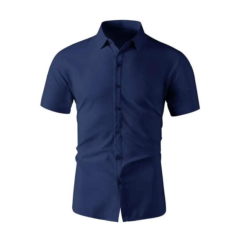 Men's Business Casual Short Sleeve Shirt | Wrinkle-Free Summer Top