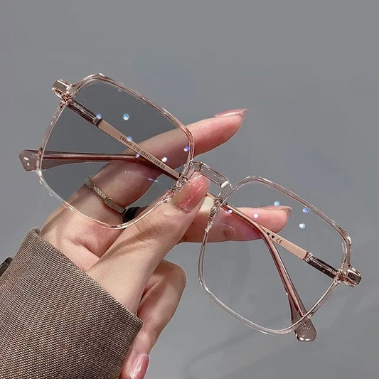 Photochromic Blue Light Blocking Glasses – Square Metal Frame