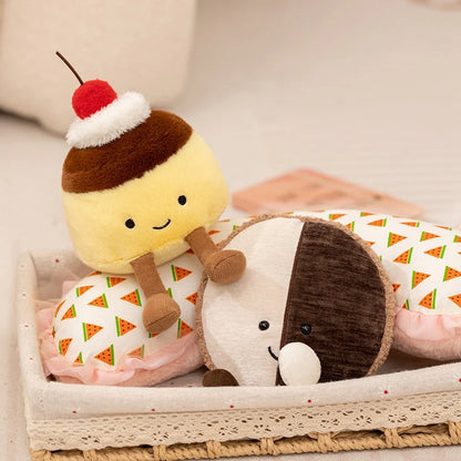 Kawaii Food Plush Toy | Stuffed Pudding, Cake, Cookie & Palmier Dessert Doll for Home Decor & Birthday Gifts