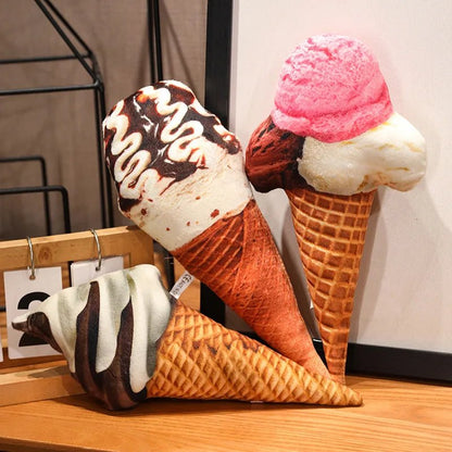 Simulation Ice Cream Plush Toy | Soft Stuffed Dessert Plushie Throw Pillow & Sofa Cushion Home Decor - G - Catoure Simulation Ice Cream Plush Toy | Soft Stuffed Dessert Plushie Throw Pillow & Sofa Cushion Home Decor
