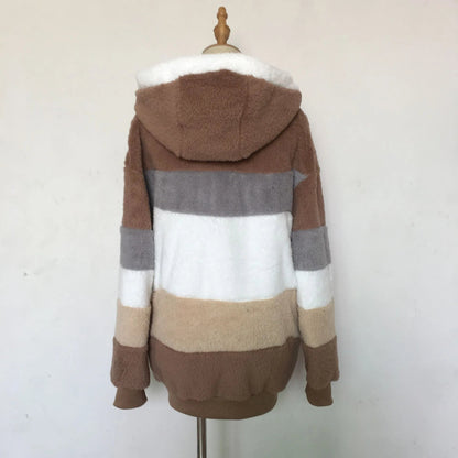 Women's Oversized Hooded Plush Jacket – Warm Zip - Up Streetwear Coat | S–5XL, 9 Colors - G - Catoure Women's Oversized Hooded Plush Jacket – Warm Zip - Up Streetwear Coat | S–5XL, 9 Colors Women's Outerwear