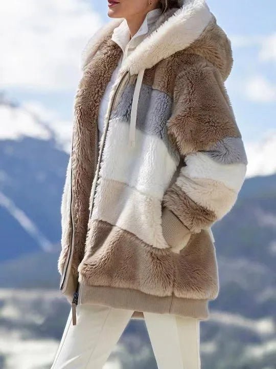 Women's Oversized Hooded Plush Jacket – Warm Zip - Up Streetwear Coat | S–5XL, 9 Colors - G - Catoure Women's Oversized Hooded Plush Jacket – Warm Zip - Up Streetwear Coat | S–5XL, 9 Colors Women's Outerwear
